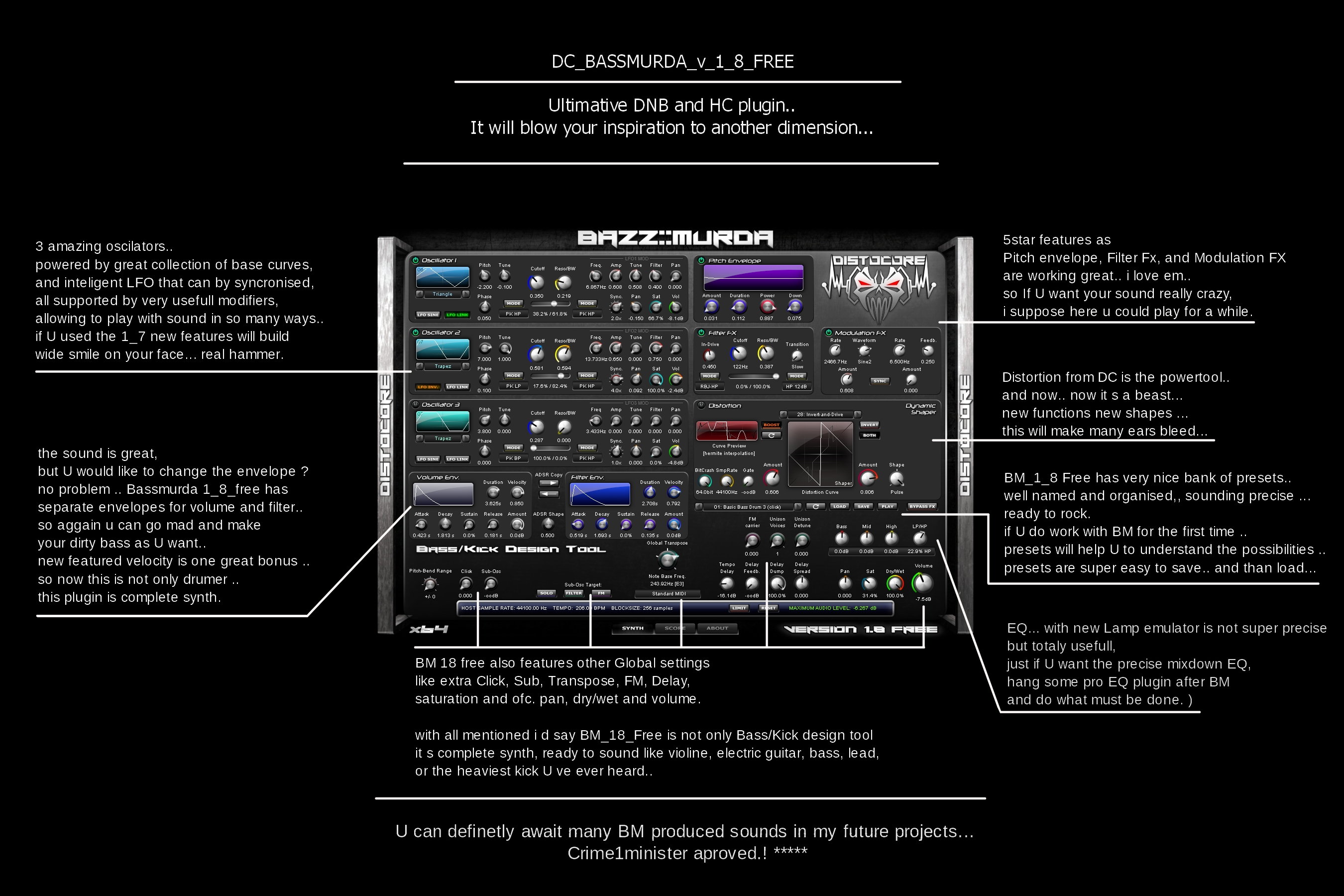 DistoCore Bazz::Murda 1.8 FREE review by Crime1minister